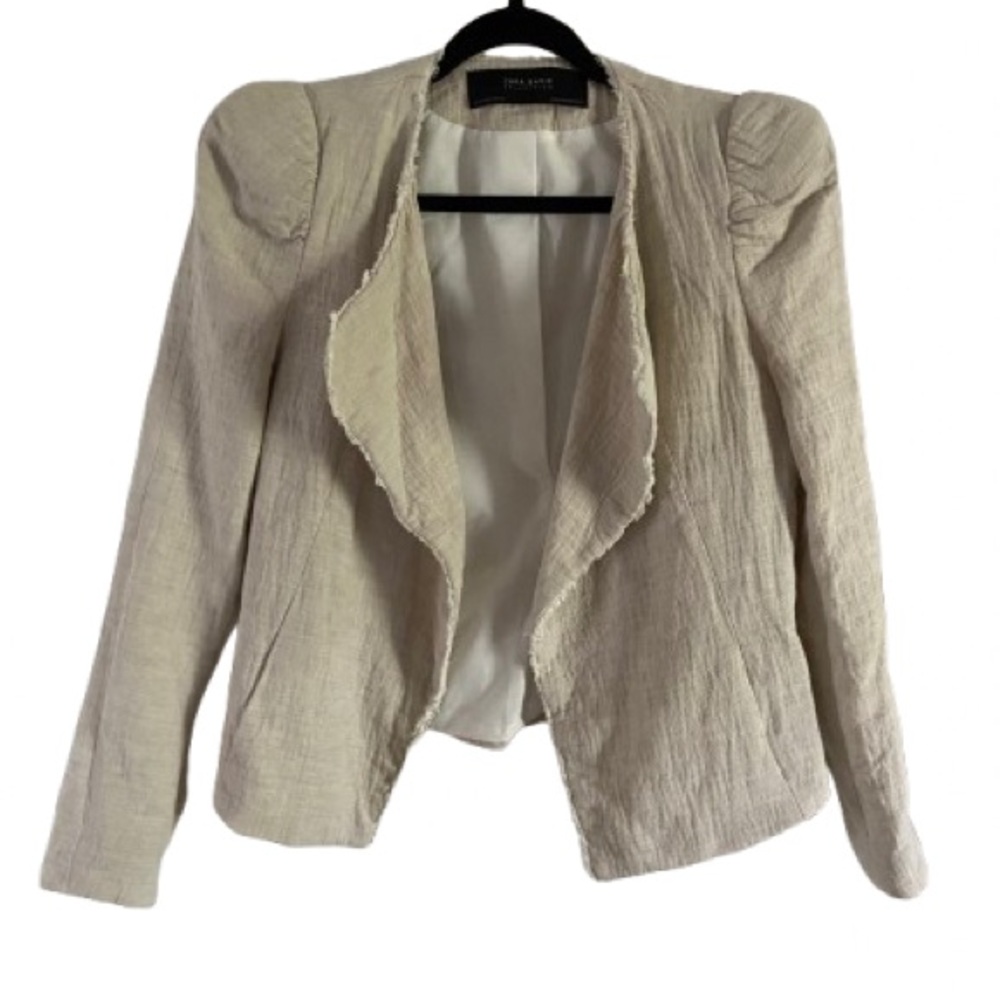 ZARA Beautiful Cream Linen Jacket